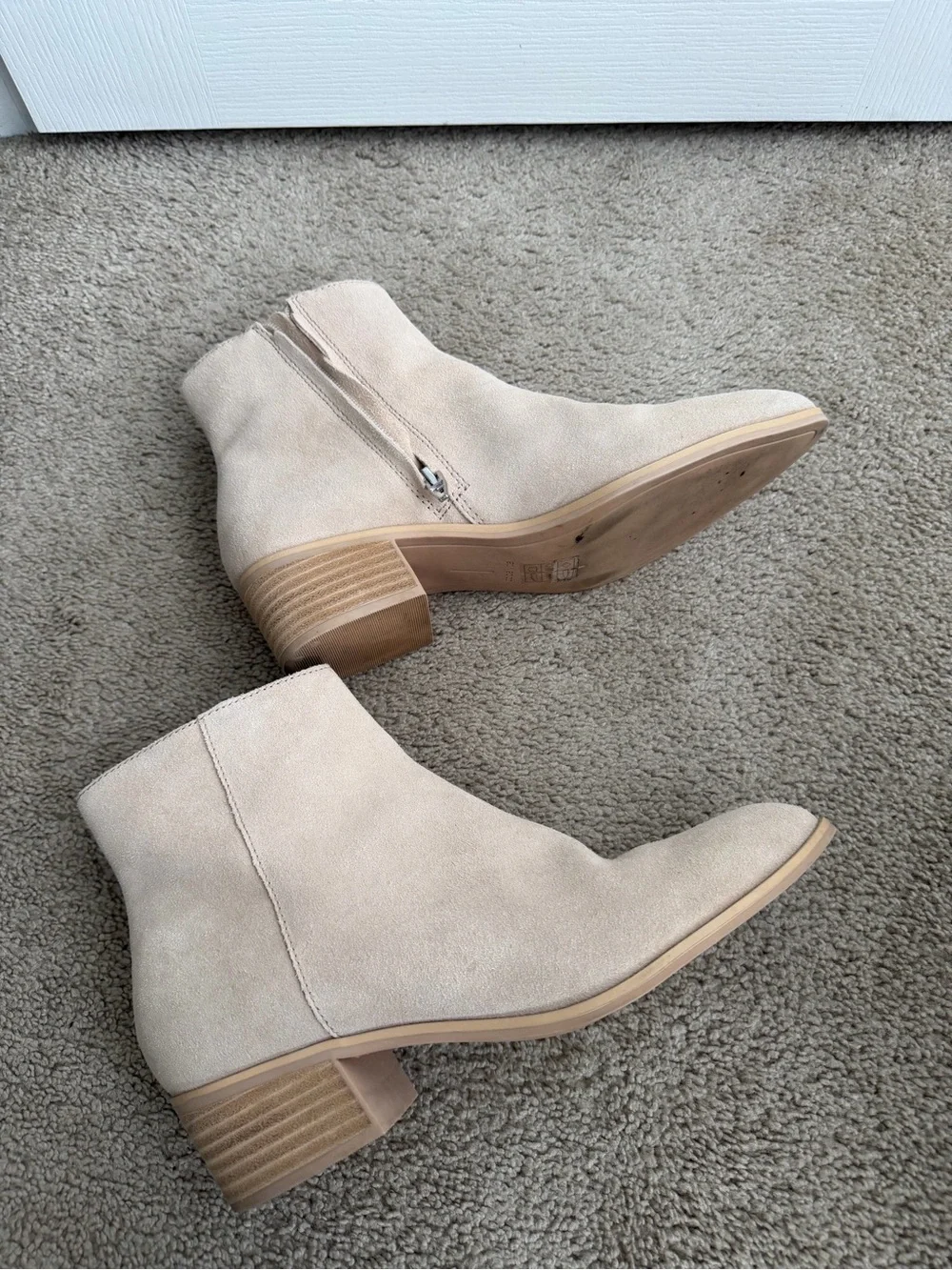 Dolce Vita Beige Suede Ankle Boots - Women's Chelsea Zip Boot